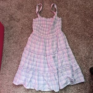 Blue Plaid Summer Dress